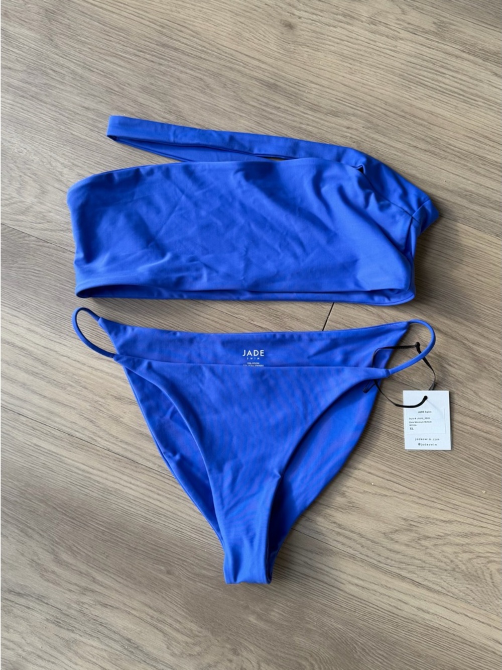 Jade Blue One-Shoulder Bikini Set